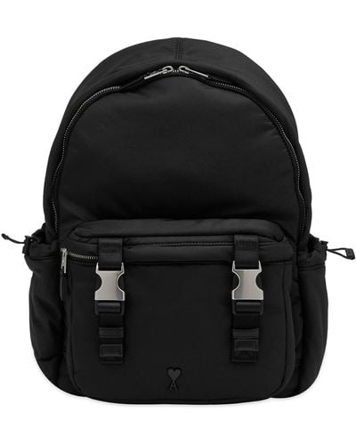 Ami Paris Tonal Logo Backpack - Black