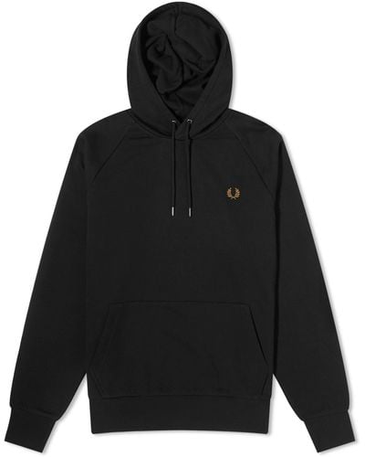 Fred Perry Chequerboard Tape Hoodie - Black