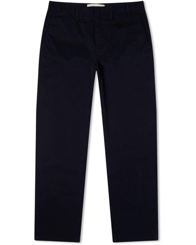 Norse Projects Aros Regular Italian Brushed Twill Trousers - Blue