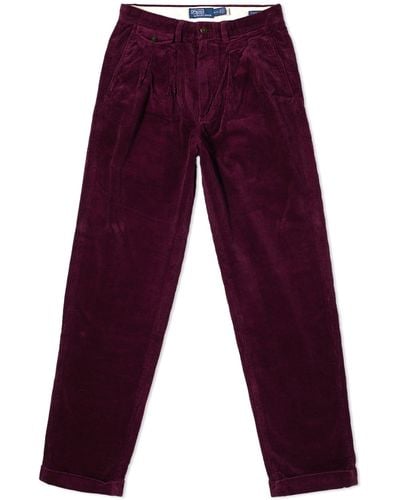 Polo Ralph Lauren Pleated Corduroy Pant - Red