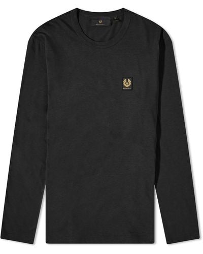 Belstaff Long Sleeve Patch Logo T-Shirt - Black