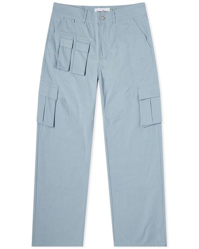 House Of Sunny Easy Rider Wide Leg Cargo Pants - Blue