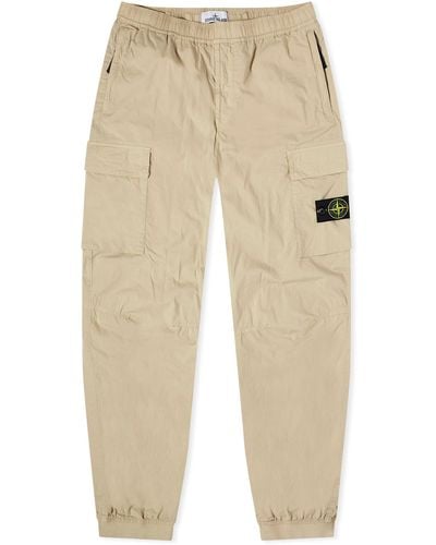 Stone Island Parachute Cotton Cargo Pants - Natural