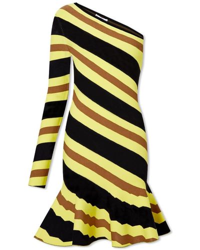 JW Anderson One Sleeve Striped Mini Dress - Yellow