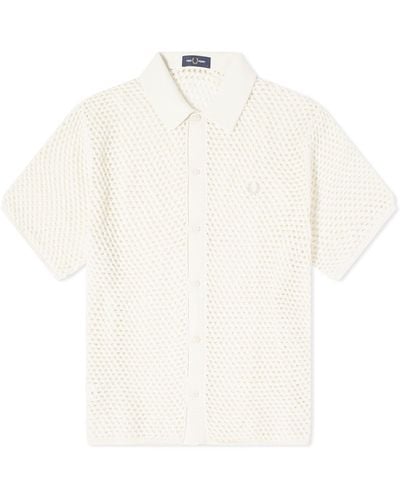 Fred Perry Button Through Lace Shirt - White