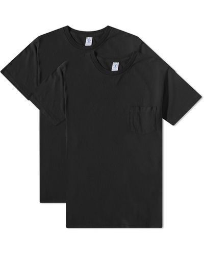 Velva Sheen 2 Pack Pocket T-Shirt - Black