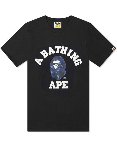 A Bathing Ape Color Camo College T-shirt C in Black for Men | Lyst