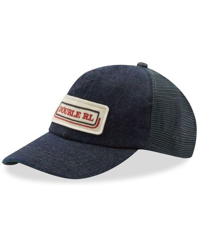 RRL Mesh Logo Trucker Hat - Blue