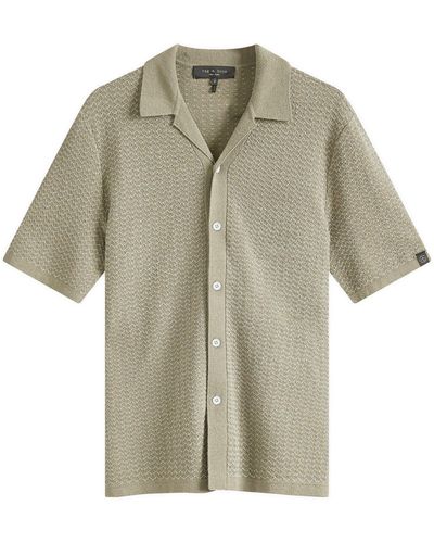 Rag & Bone Jacquard Avery Short Sleeve Shirt - Green
