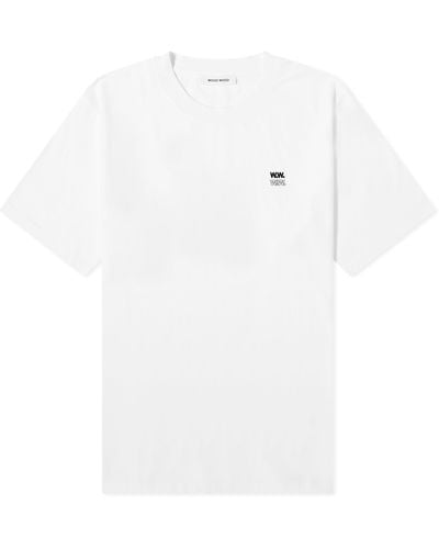 WOOD WOOD Bobby Double Logo T-Shirt - White