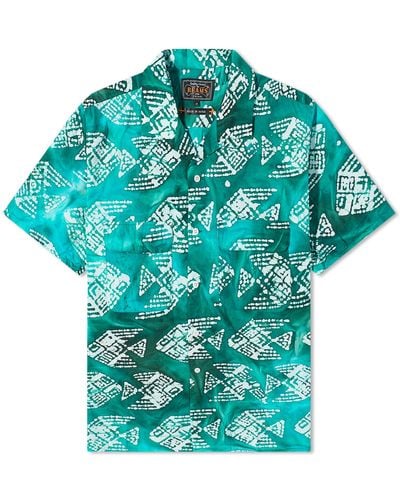 Beams Plus Batik Print Vacation Shirt - Blue