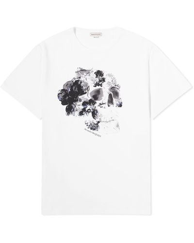 Alexander McQueen Dutch Flower Skull T-Shirt - White