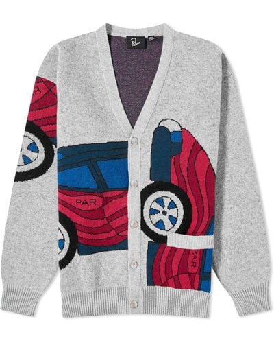 by Parra No Parking Knit Cardigan - Red