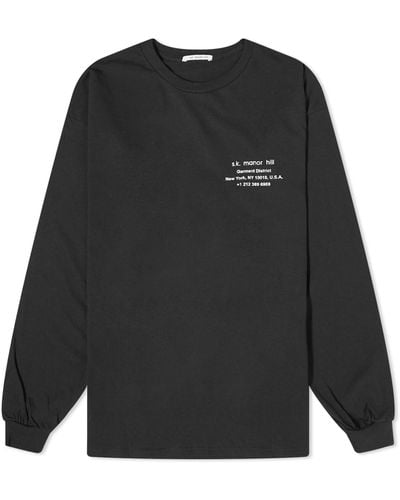 S.K. Manor Hill Long Sleeve Biz T-Shirt Cotton - Black