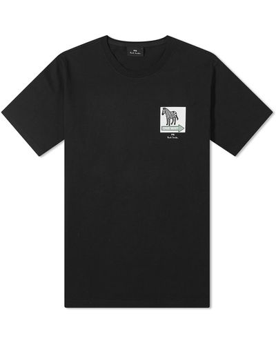 Paul Smith One Way Zebra T-Shirt - Black
