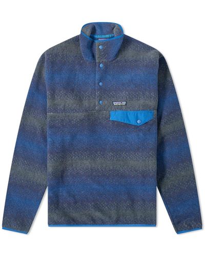 Patagonia Synch Snap-t Pullover - Gem Stripe/new Navy - Blue