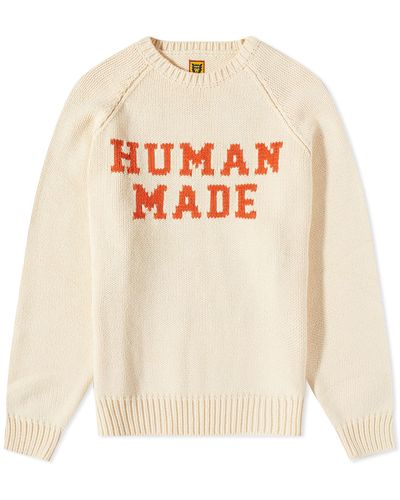 Human Made Bear Raglan Knit Sweater - White