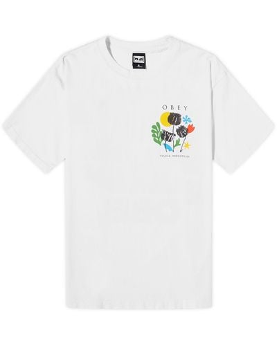 Obey Flowers Papers Scissors T-Shirt - White