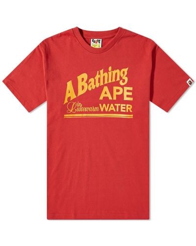 A Bathing Ape Archive Lukewarm Water T-Shirt - Red