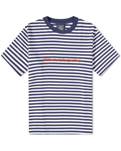 BBCICECREAM Serif Logo Stripe T-Shirt - Blue
