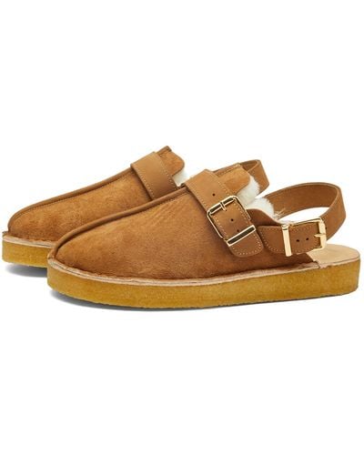 Clarks Trek Mule Sling Shoes - Brown