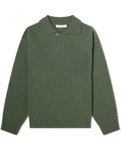 FRIZMWORKS Collar Knit Pullover Sweater Forest - Green
