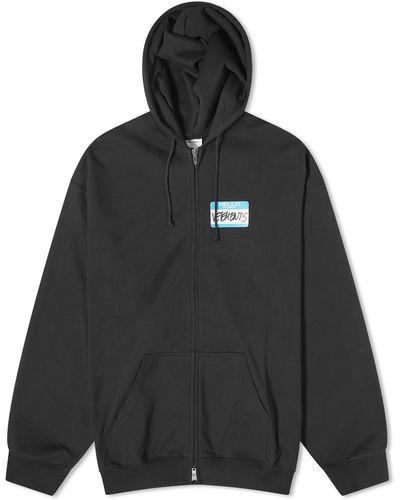 Vetements My Name Is Zip Hoodie - Black