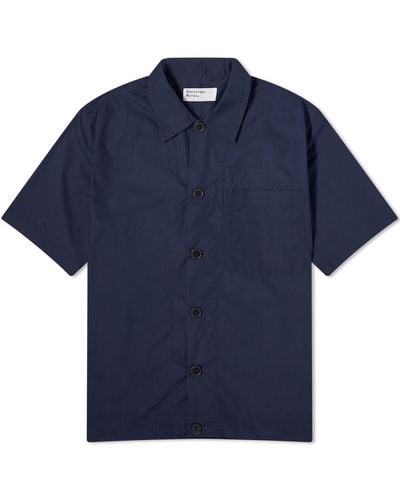 Universal Works Recycled Poly Short Sleeve Shirt - Blue