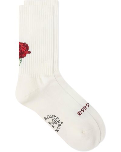 Rostersox Rose Socks - White