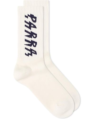 by Parra Spiked Logo Crew Socks - White