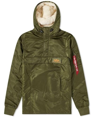 Alpha Industries Hooded Popover Anorak - Green