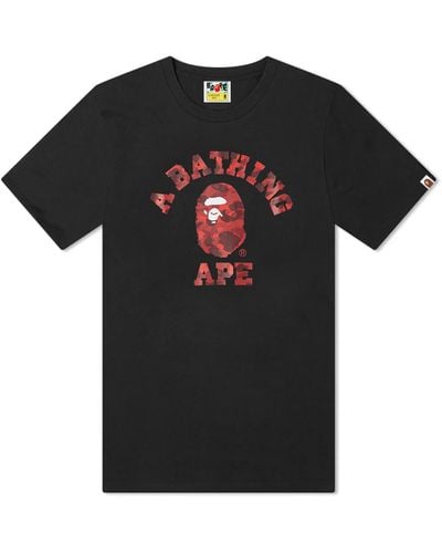 A Bathing Ape Colour Camo University T-Shirt - Black