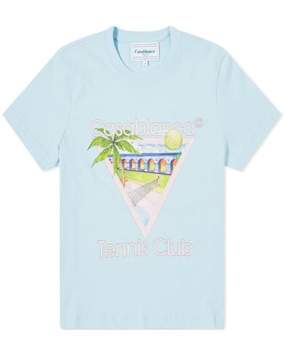 Casablancabrand Tennis Club Icon Fitted T-Shirt - Blue
