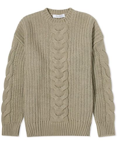 Max Mara Acciaio Cable Knit Jumper - Brown