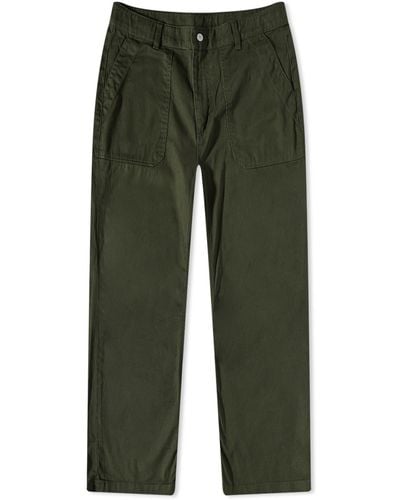 Uniform Bridge Cotton Wide Fatigue Trousers - Green