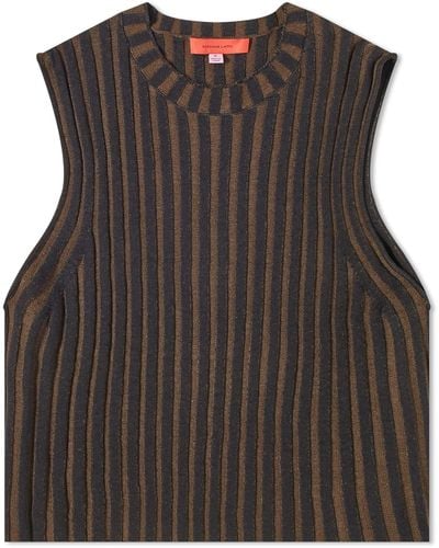 Eckhaus Latta Keyboard Knitted Vest Top - Brown