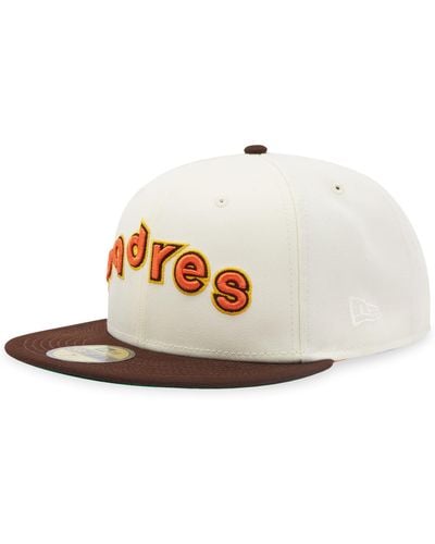 KTZ San Diego Padres Retro Script 59Fifty Fitted Cap - White