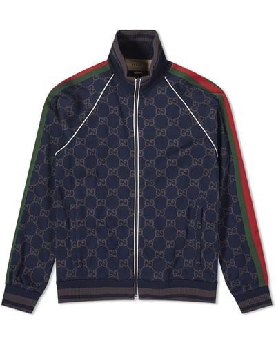 Gucci Gg Jersey Track Jacket - Blue