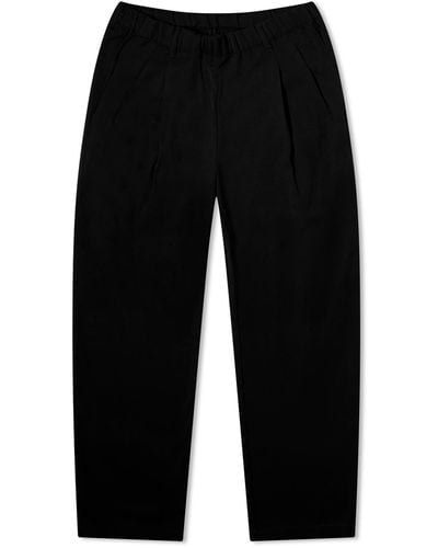 Dime Pleated Twill Trousers - Black