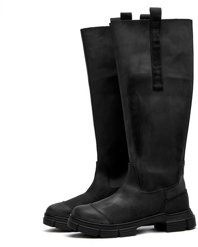 Ganni Recycled Rubber High Leg Boot - Black