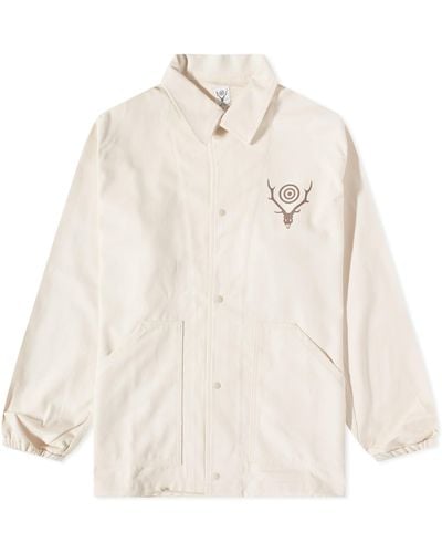 South2 West8 Cotton Twill Coach Jacket - Natural