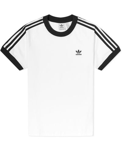 adidas 3 Stripe Slim T-shirt - White