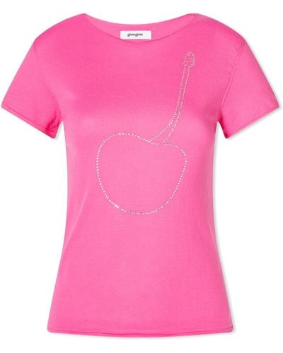 GIMAGUAS Cherry Shinny T-Shirt - Pink