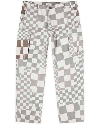 ERL Checkerboard Cargo Trousers - Grey