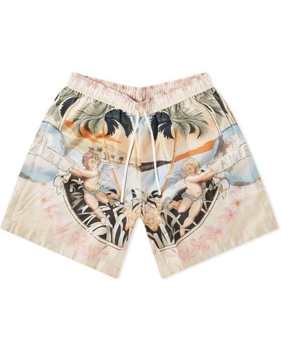 Amiri Cherub Silk Shorts - Multicolor