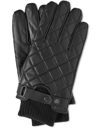 Barbour Quilted Leather Glove - Black