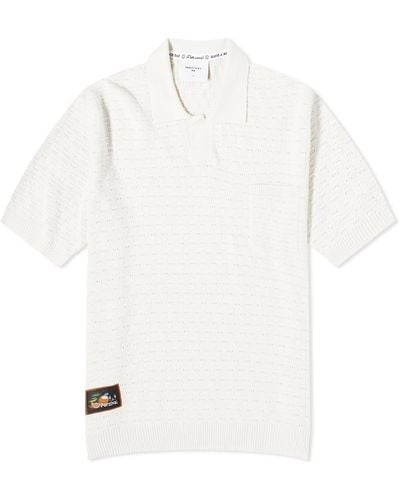 Percival Blackjack Negroni Knitted Polo Shirt - White