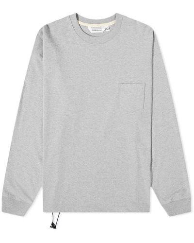 Uniform Bridge Long Sleeve Heavyweight Pocket T-shirt - Grey