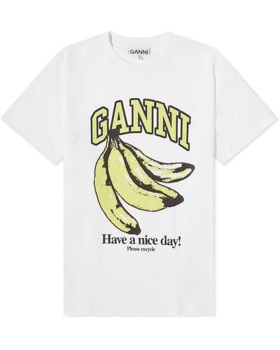 Ganni Basic Jersey Banana Relaxed T-Shirt - White