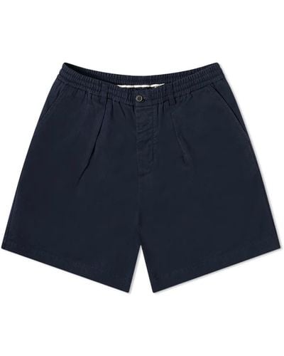 Universal Works Pleated Track Shorts - Blue